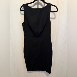White House Black Market Black Sleeveless Midi Sheath Dress Size 6 NWOT